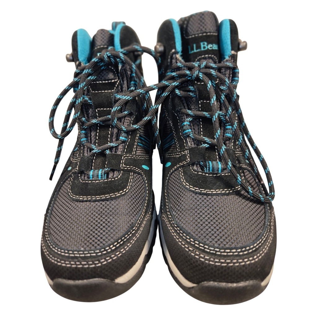 LL Bean Vertigrip Hiking Boots Black Blue Trail Shoes Mens